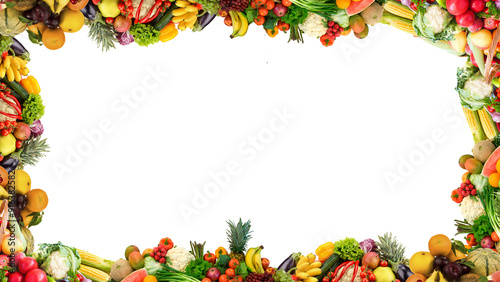 realistic full frame vegetables and fruits for design and advertisement for food purpose