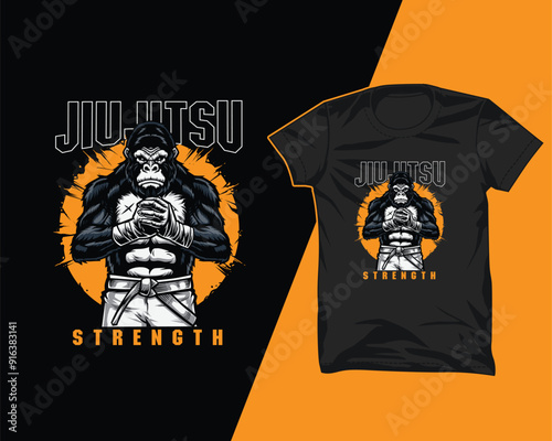 gorilla jiu jitsu t shirt design