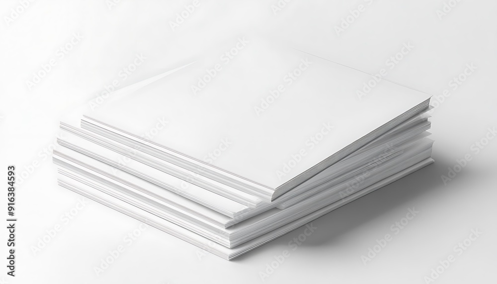 Stack of Papers on a White Background Stack of Papers on a White Background