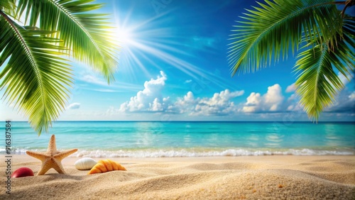 Summer vacation holiday background with copy space for text, summer, vacation, holiday, copy space, minimalist, style, bright