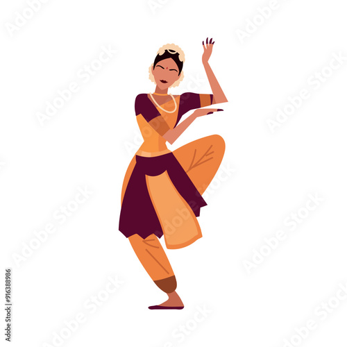 woman dancing traditional bharatanatyam
