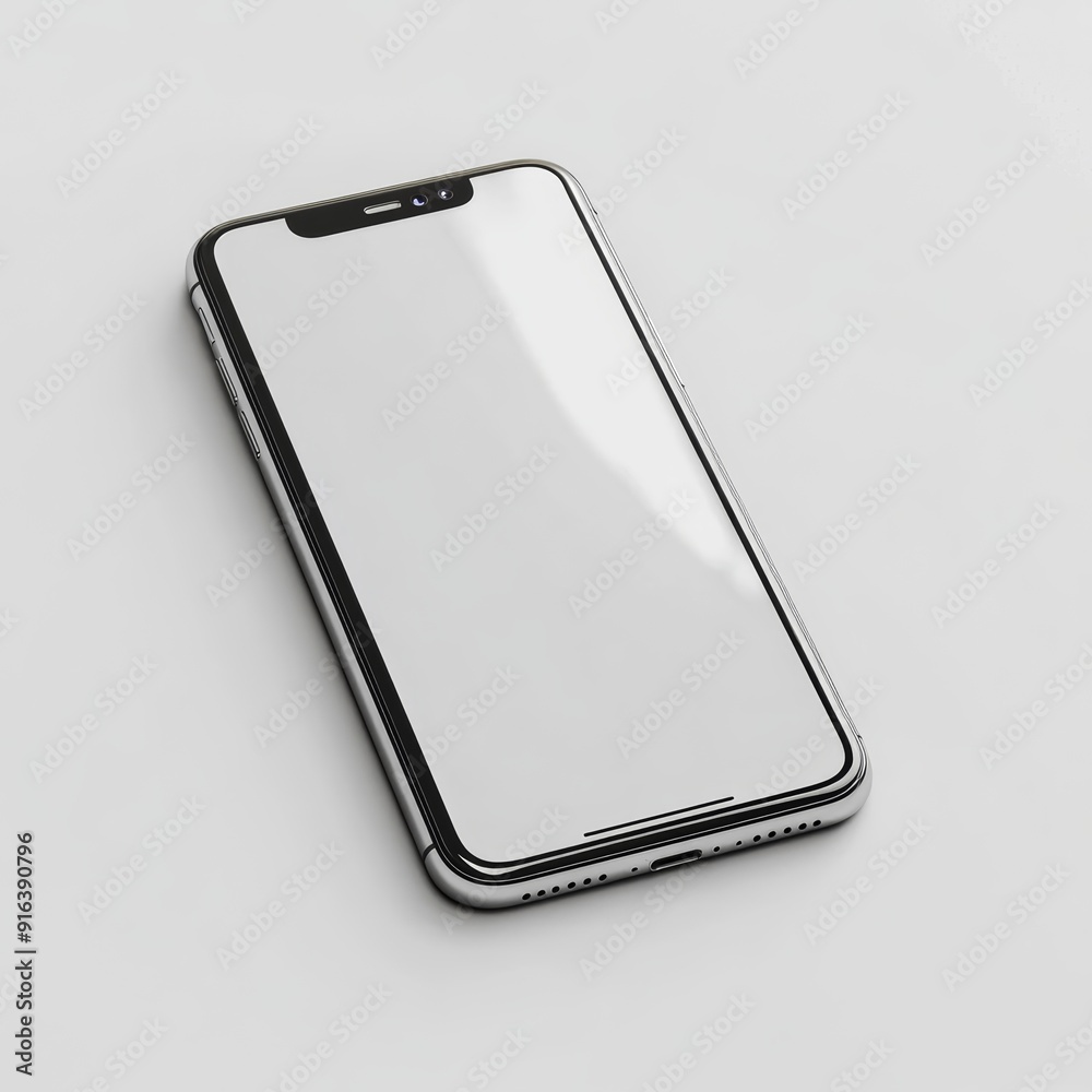 Smartphone Mockup on White Background Smartphone Mockup on White Background