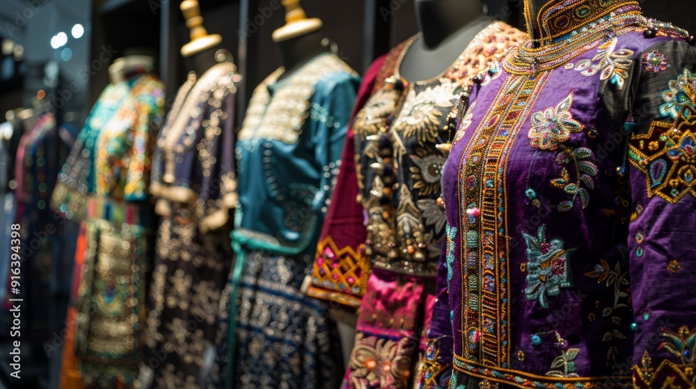 A collection of Native Hawaiian textiles adorned with floral motifs A collection of Native Hawaiian textiles adorned with floral motifs