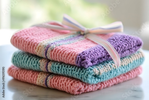 Blue and pink bedding