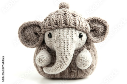 Hand crocheted elephant with wool