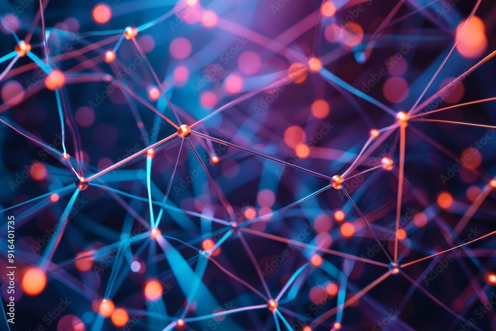 Abstract illustration of interconnected dots and lines, showcasing network and relationships Abstract illustration of interconnected dots and lines, showcasing network and relationships