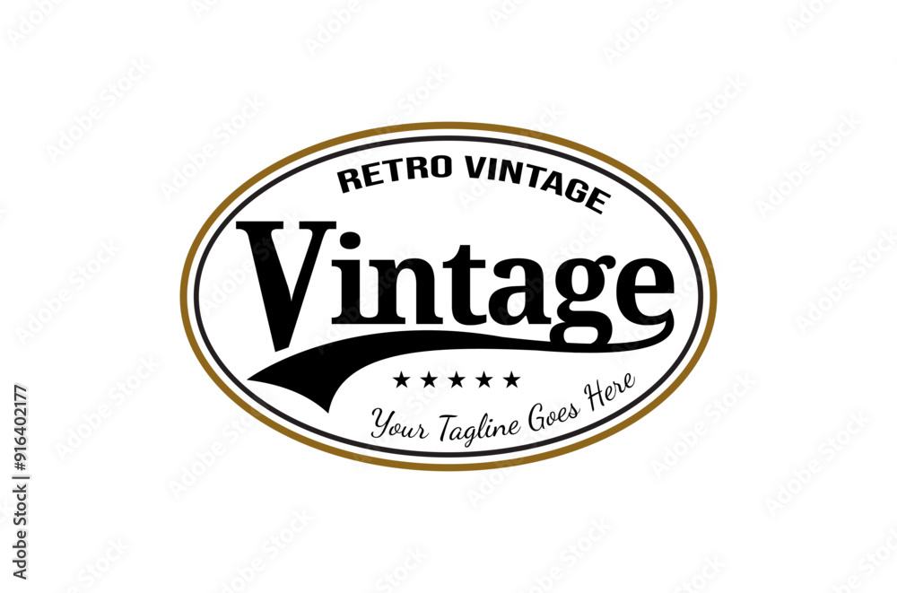 Fototapeta premium Label Design Badge Emblem Retro Frame Vintage Classic Antique Old vector design