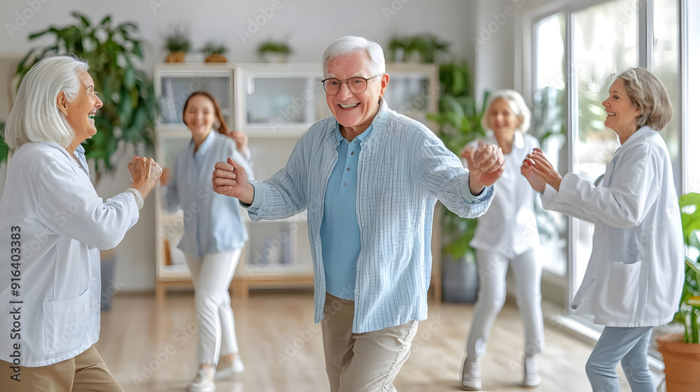Happy Senior Citizens Dancing Together Photo Happy Senior Citizens Dancing Together Photo