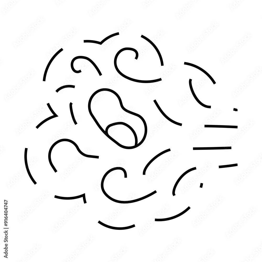 Obraz premium transmission of bacteria in air line icon vector. transmission of bacteria in air sign. isolated contour symbol black illustration