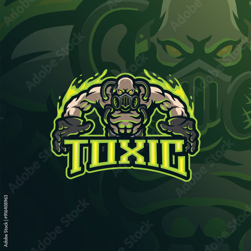 Toxic mascot logo design vector with modern illustration concept style for badge, emblem and t shirt printing. Monster toxic illustration for sport and esport team.