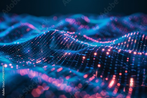 Abstract visualization of binary code transforming into futuristic digital landscape, representing digital transformation
