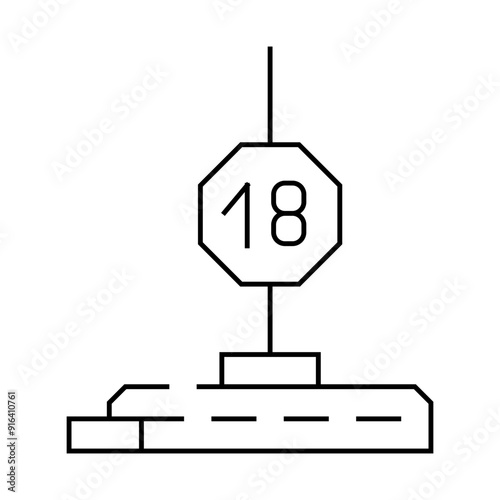 pylon for striptease line icon vector. pylon for striptease sign. isolated contour symbol black illustration