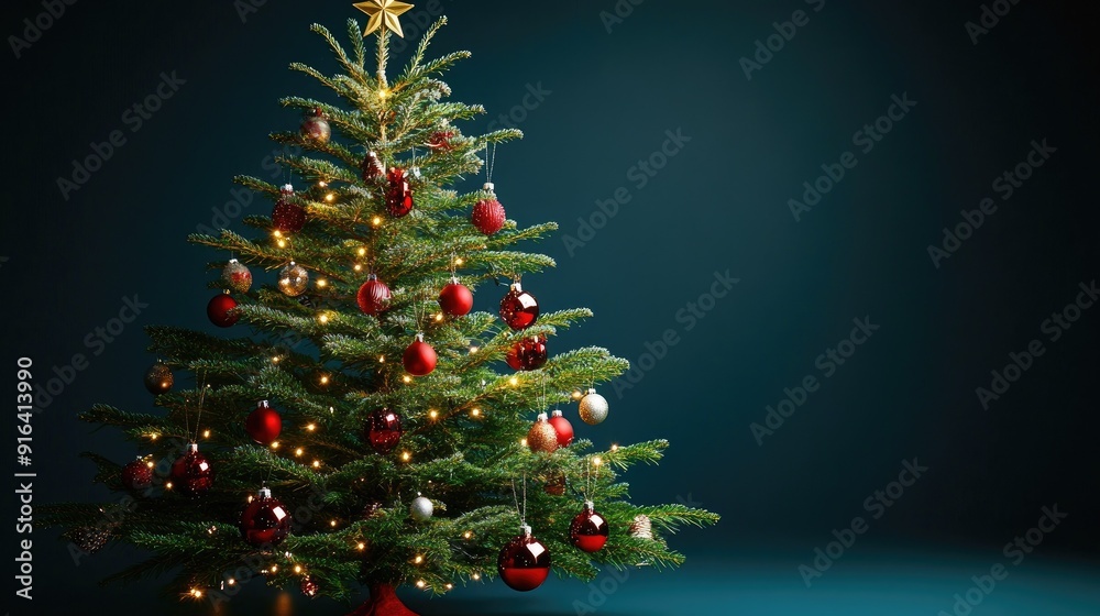 Christmas Tree with Decorations. Copy Space Christmas Tree with Decorations. Copy Space