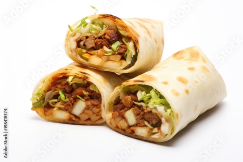 Express Egg Roll , white background.