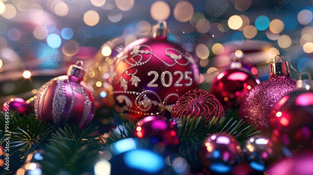 Fototapeta premium Christmas banner, for Christmas holiday Advertising design, with the words 