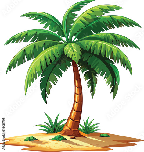 coconut palm tree, Print, vector
