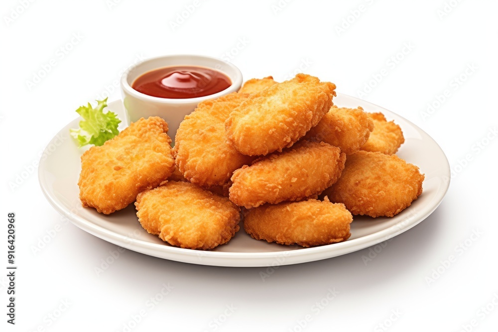 Swift Chicken Nuggets , white background.