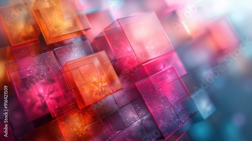 Simple overlapping squares with transparent effects on a white background.