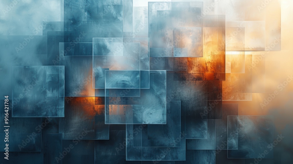 Simple overlapping squares with transparent effects on a white background. Simple overlapping squares with transparent effects on a white background.