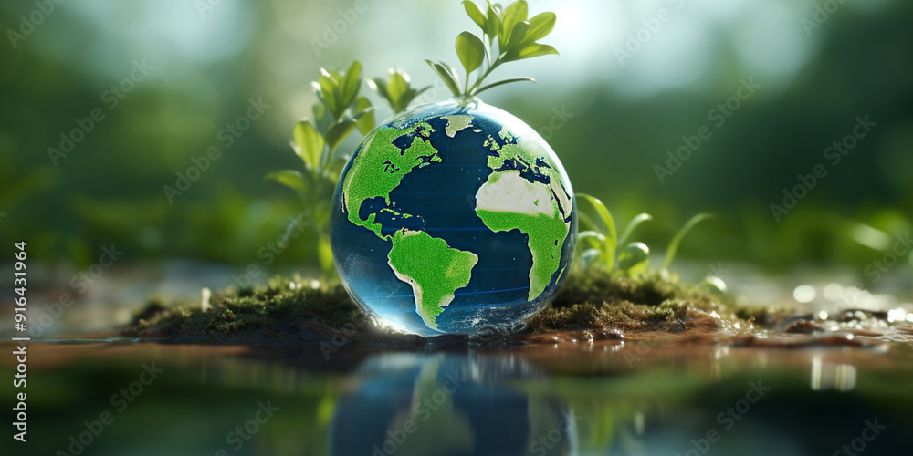 Saving water and world environmental protection concept. Saving water and world environmental protection concept.
