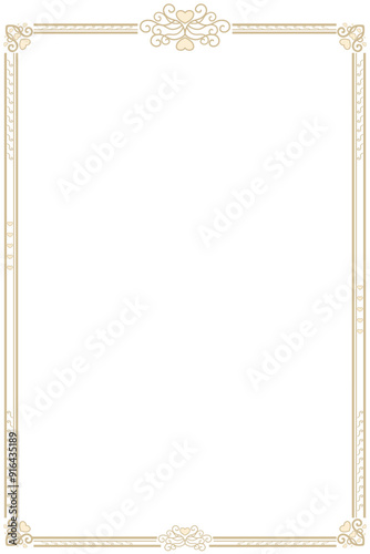 Vector - Beautiful frame or border on vintage style. Cream or light brown color. Wedding, Memorial concept. Can be use for invitation card, web, label. Copy space.