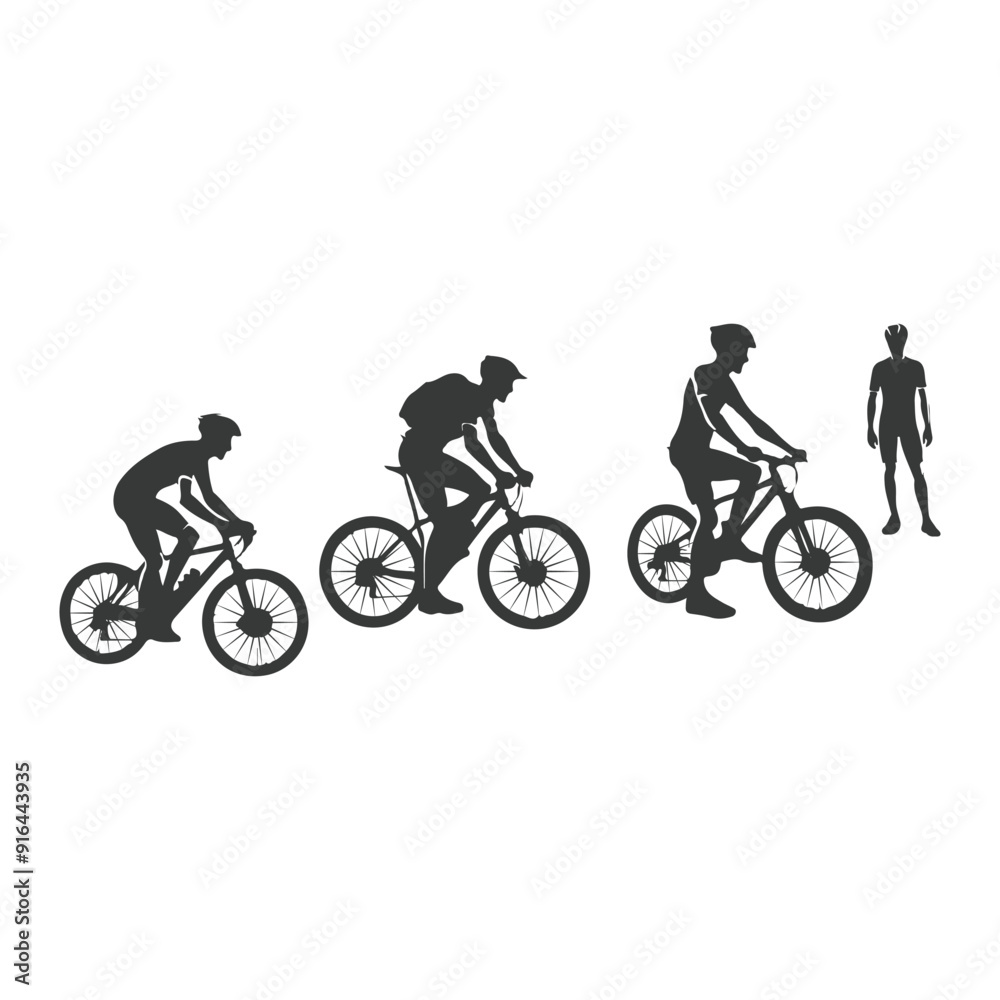 Fototapeta premium Bicycle icon. Bicycle race symbol. Cycling race flat icon. Cyclist sign. Road Cyclist Silhouette. sports, riders silhouettes cycling silhouette 