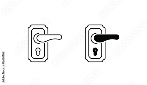 Door Handel icon design with white background stock illustration