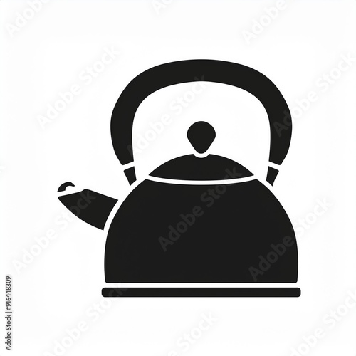 kettle black icon isolated on white