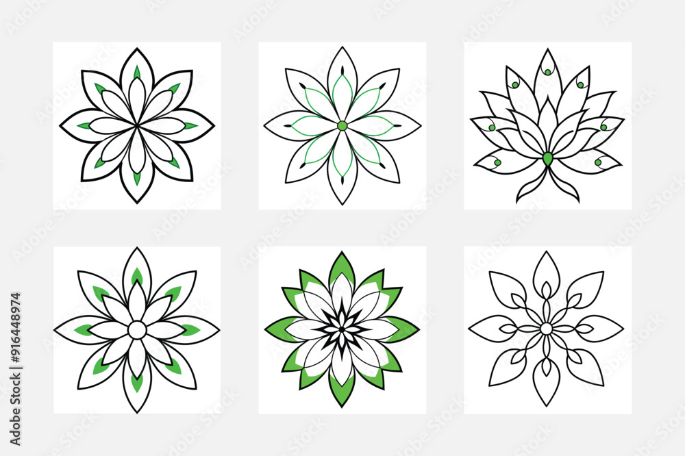 Six simple art pattern vector illustration Six simple art pattern vector illustration