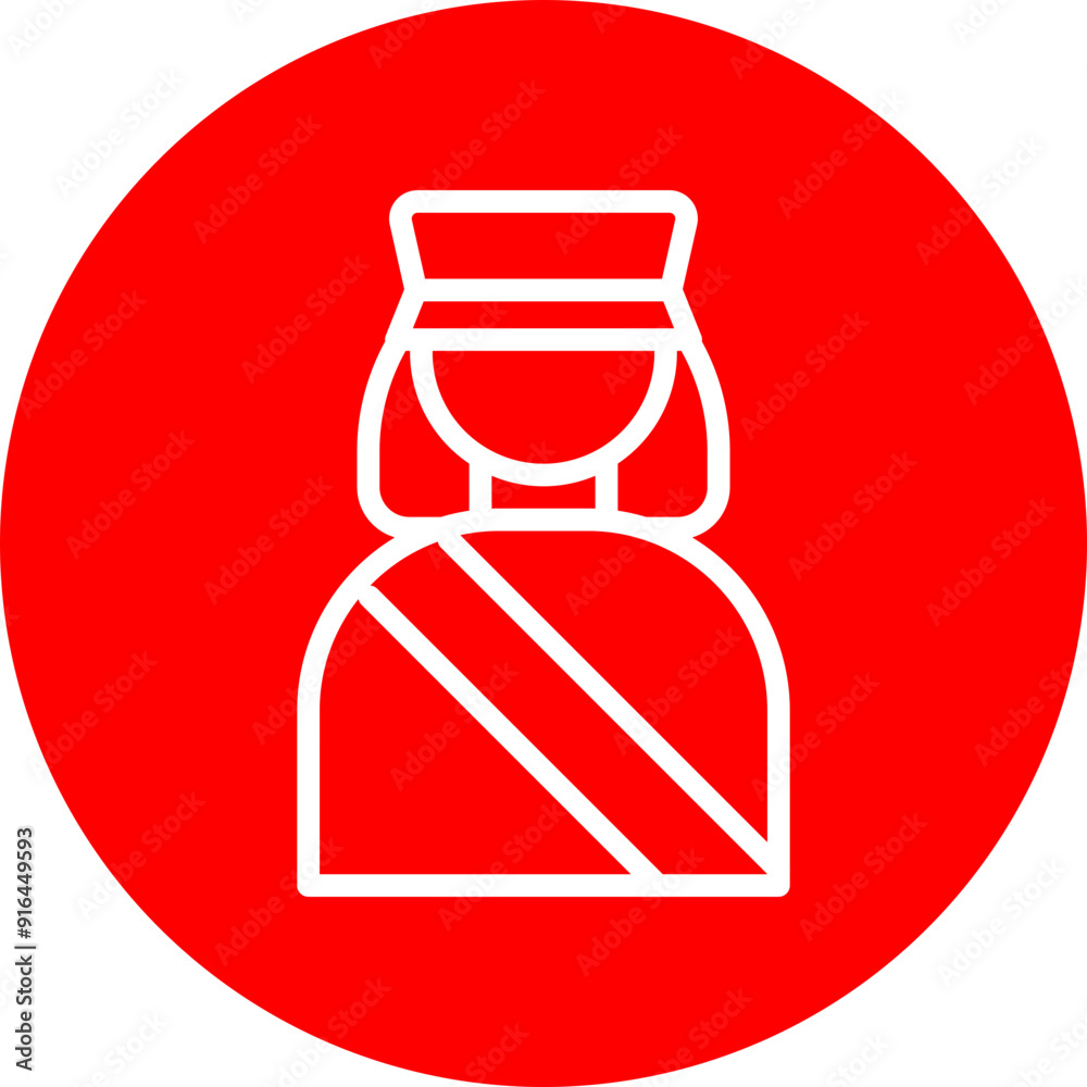 Post Women Vector Line White Circle Red Post Women Vector Line White Circle Red