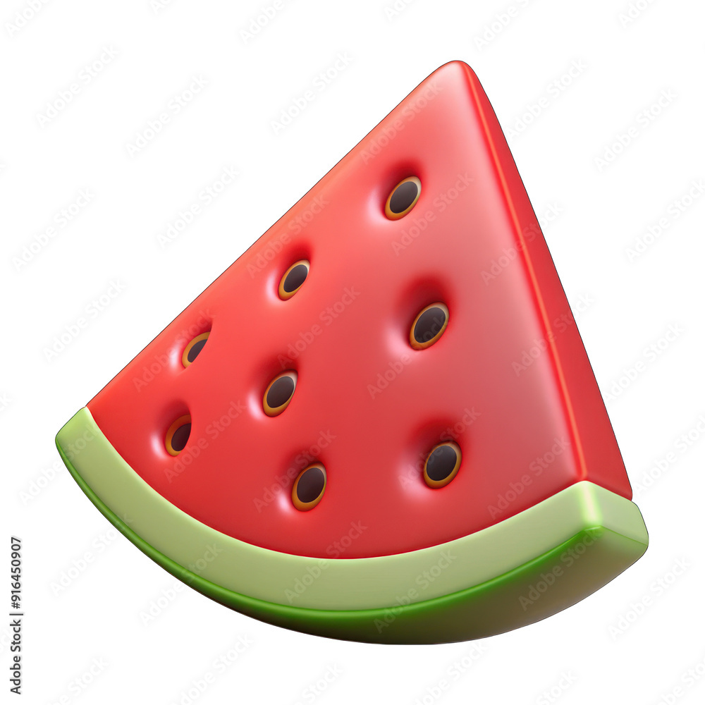 Watermelon slice 3d isolated on transparent background Watermelon slice 3d isolated on transparent background