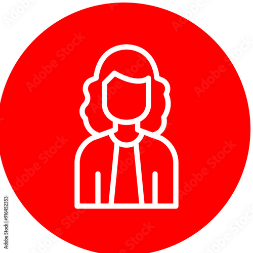 Judge Vector Line White Circle Red