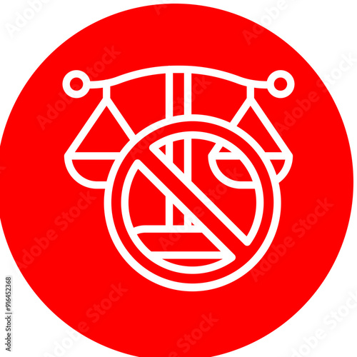 illegal Vector Line White Circle Red