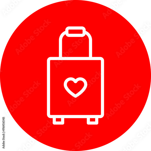 Honey Moon Vector Line White Circle Red