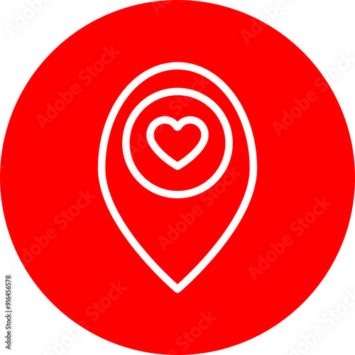 Location Vector Line White Circle Red