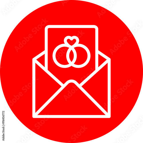 Wedding Invitation Vector Line White Circle Red