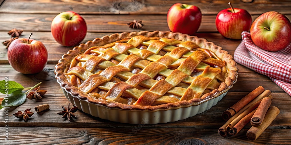 Delicious homemade apple pie on a rustic table, dessert, food, sweet, bakery, crust, cinnamon, fruit, delicious Delicious homemade apple pie on a rustic table, dessert, food, sweet, bakery, crust, cinnamon, fruit, delicious