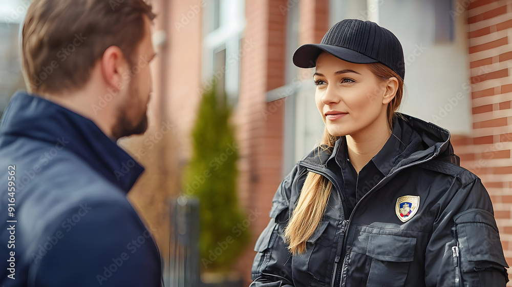 Woman in Black Jacket and Cap Looking at Man - Photo Woman in Black Jacket and Cap Looking at Man - Photo