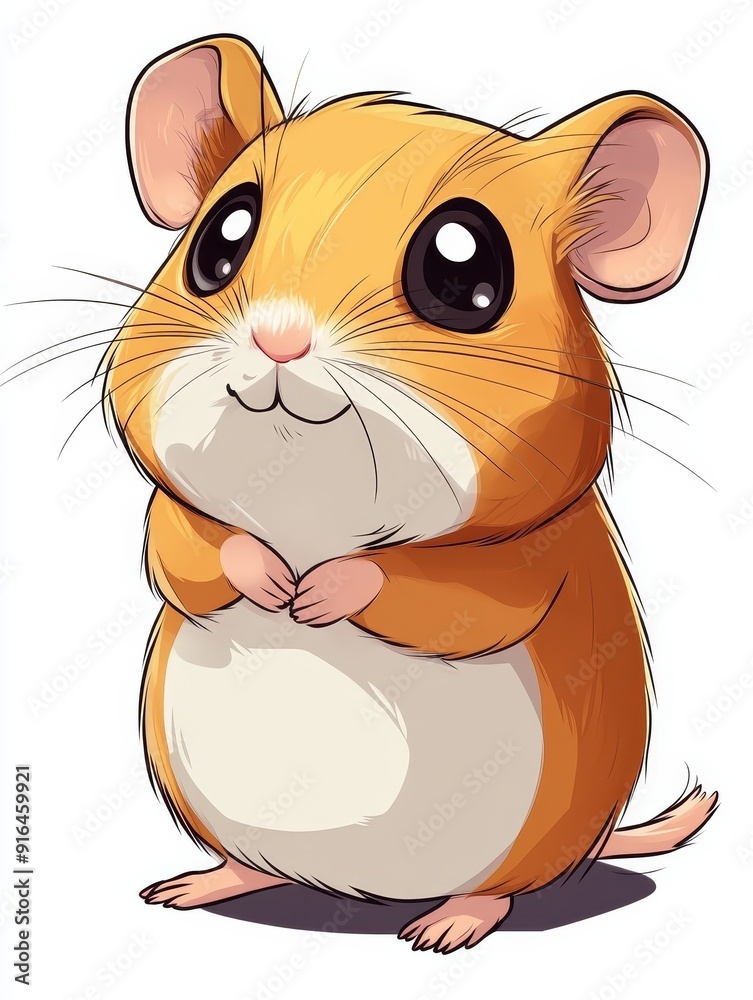 Cute Cartoon Hamster with Big Eyes Cute Cartoon Hamster with Big Eyes