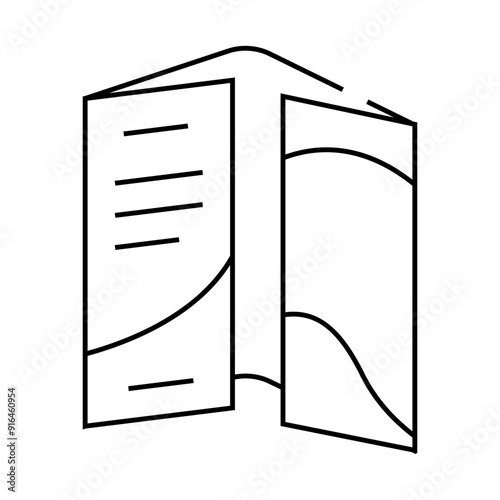 paper booklet line icon vector. paper booklet sign. isolated contour symbol black illustration