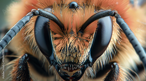 Macro Shot of Bee Legs - The detailed anatomy and hairiness of a bee's legs. photo