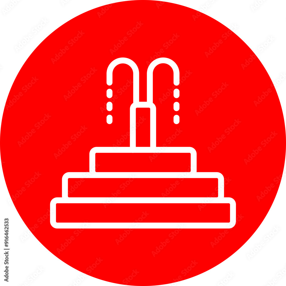 Splash Pad Vector Line White Circle Red Splash Pad Vector Line White Circle Red