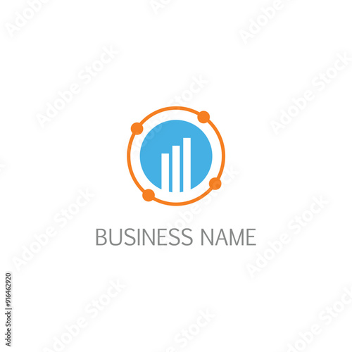 Round orbit connection business logo