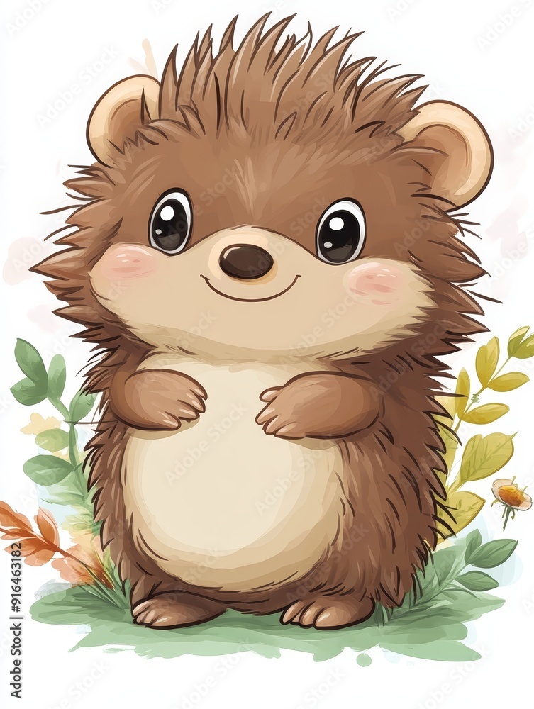 Cute Cartoon Hedgehog Illustration Cute Cartoon Hedgehog Illustration