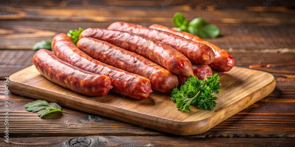 A close-up shot of cabanossi sausages on a wooden cutting board , cabanossi, sausage, meat, food, snack, savory, cured A close-up shot of cabanossi sausages on a wooden cutting board , cabanossi, sausage, meat, food, snack, savory, cured