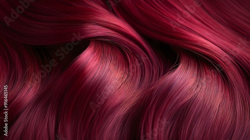 the vibrant burgundy cherry red hair color and texture. 