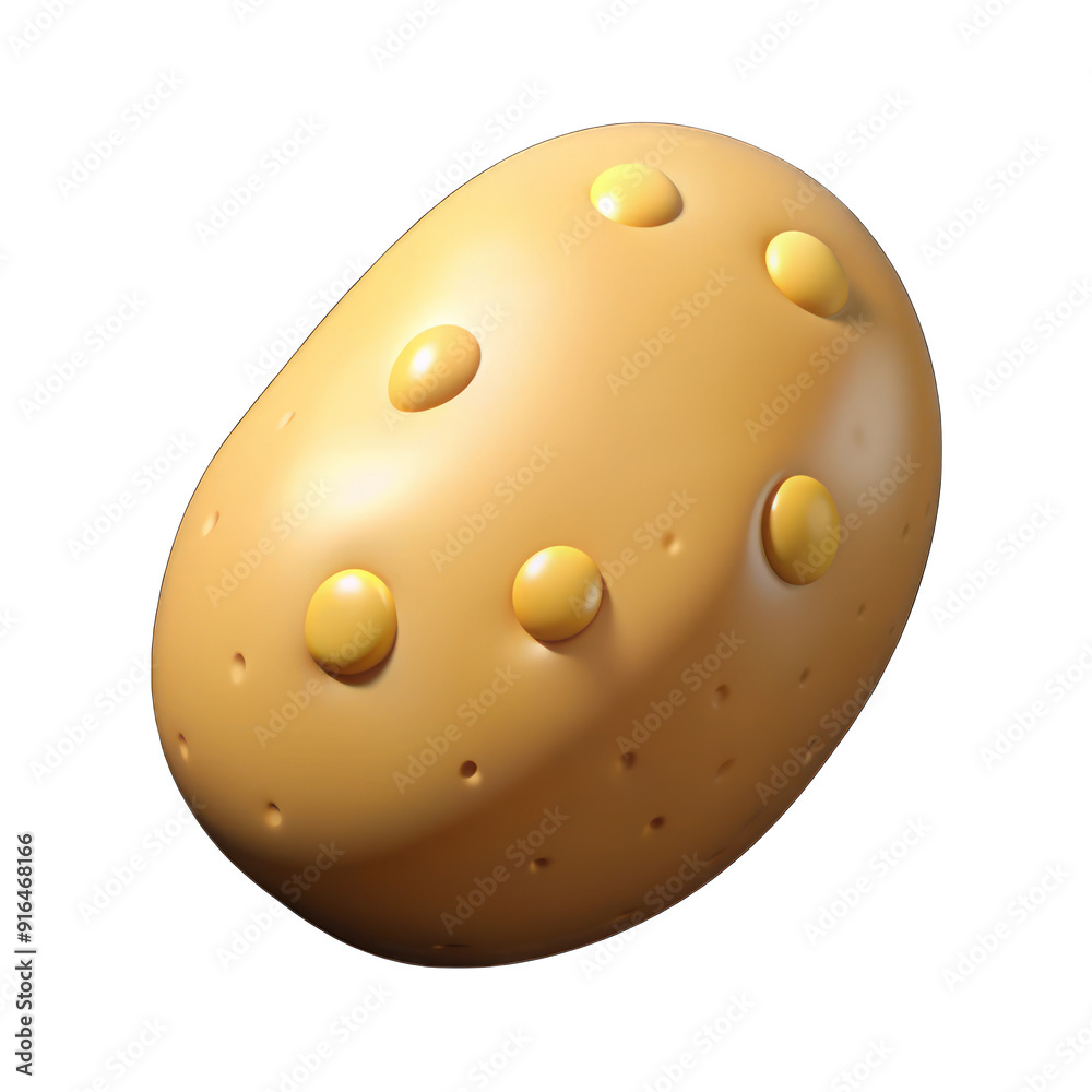 Fototapeta premium Young potato 3d isolated on transparent background