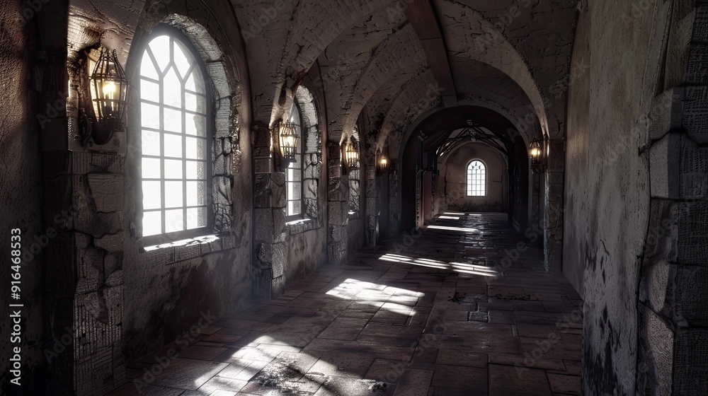 Fototapeta premium Old abandoned house in the dark