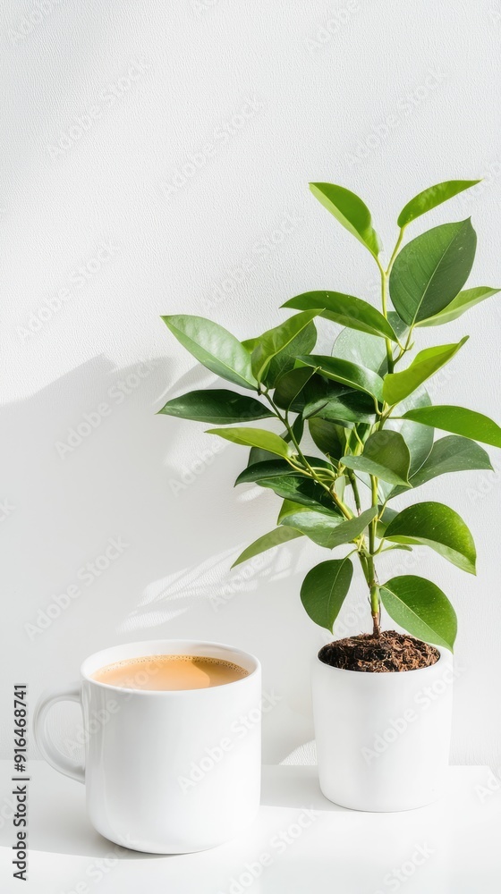 Serene Morning Workspace: Organized Desk with To-Do List, Coffee Cup, and Plant in Soft Morning Light for Wellness Routine and Productivity Boost, Generative Ai Serene Morning Workspace: Organized Desk with To-Do List, Coffee Cup, and Plant in Soft Morning Light for Wellness Routine and Productivity Boost, Generative Ai