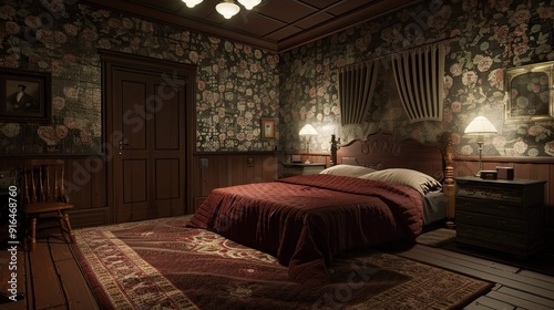 Old abandoned house in the dark